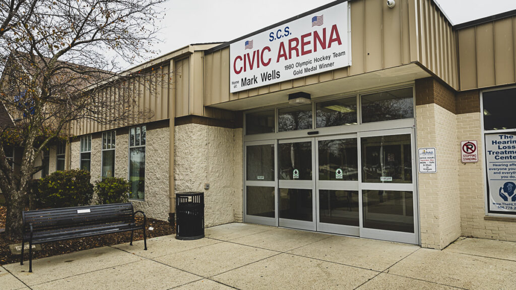 Entrance to the St. Clair Shores Civic Center Ice Arena. (Photo / Scott Whiteman 2023)